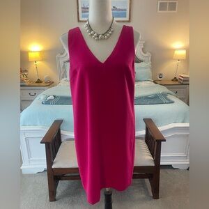 Trina Turk Vibrant Pink V-Neck Mini Dress